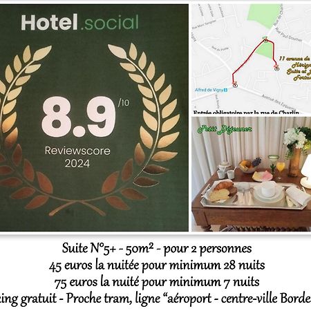 Le Fortuny - 3 Suites, 2 Apparts, 1 Chambre - Proche Tram Ligne Aeroport Et Parking Gratuit Merignac  Bagian luar foto