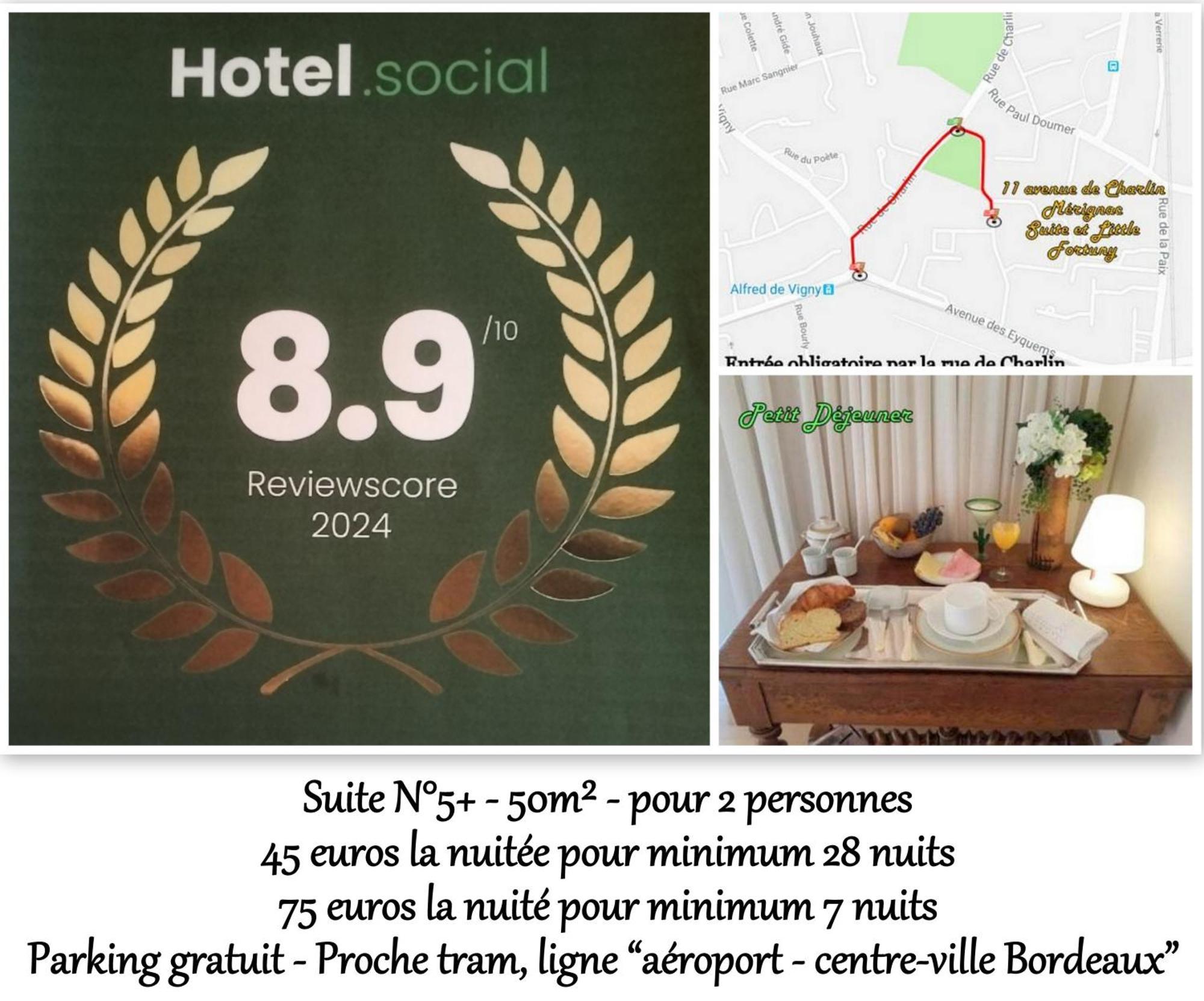 Le Fortuny - 3 Suites, 2 Apparts, 1 Chambre - Proche Tram Ligne Aeroport Et Parking Gratuit Merignac  Bagian luar foto